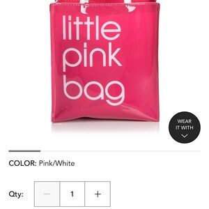 Bloomingdale's Pink and White Tote Vibrant Glossy Finish